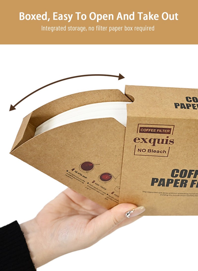 EqiEch 100 Piece Coffee Paper Filter V60 Size 02 White - Image 3