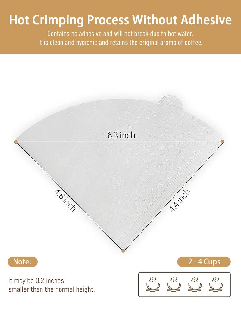 EqiEch 100 Piece Coffee Paper Filter V60 Size 02 White - Image 5