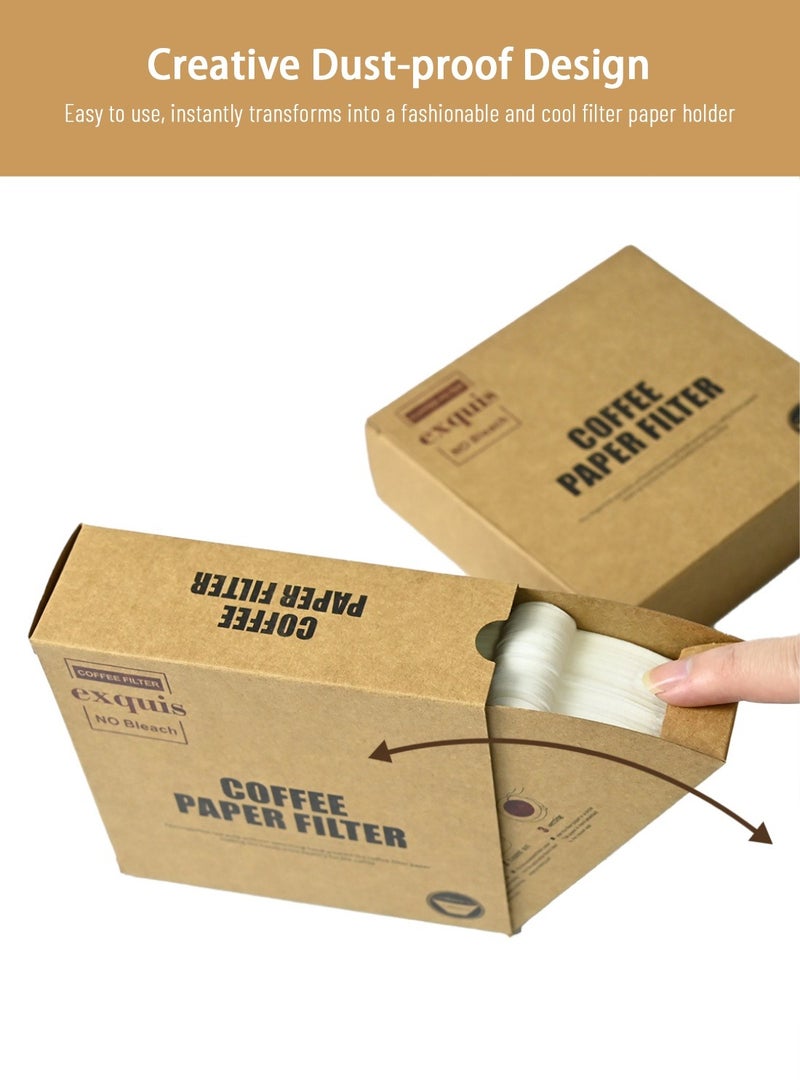 EqiEch 100 Piece Coffee Paper Filter V60 Size 02 White - Image 2