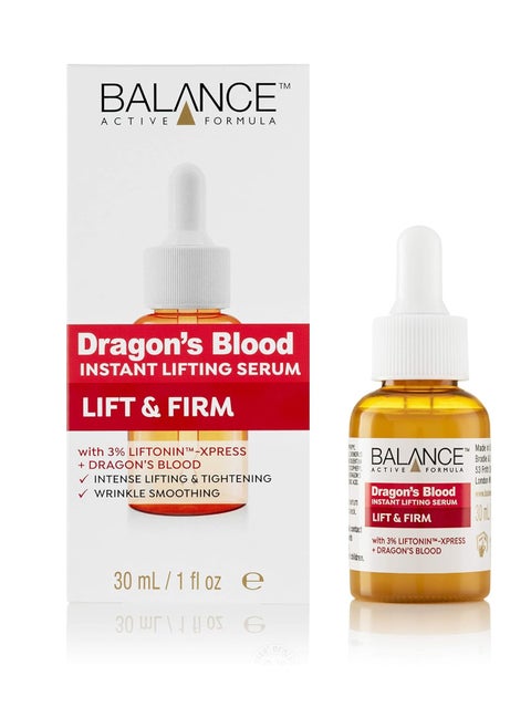 Balance Active Formula Instant Lifting Serum from Dragon's Blood 30ml is lightweight and non-greasy for a firmer-looking complexion and reduces the appearance of wrinkles. For all skin types and genders.