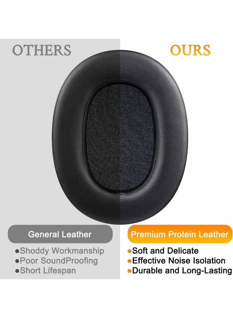 QIRG Protein Leather Replacement Earpads for Sony ULT WEAR/WH-ULT900N (WHULT900N) Over-Ear Noise Canceling Headphones, Ear Pads Cushions with Noise Isolation Foam - Black - Image 5