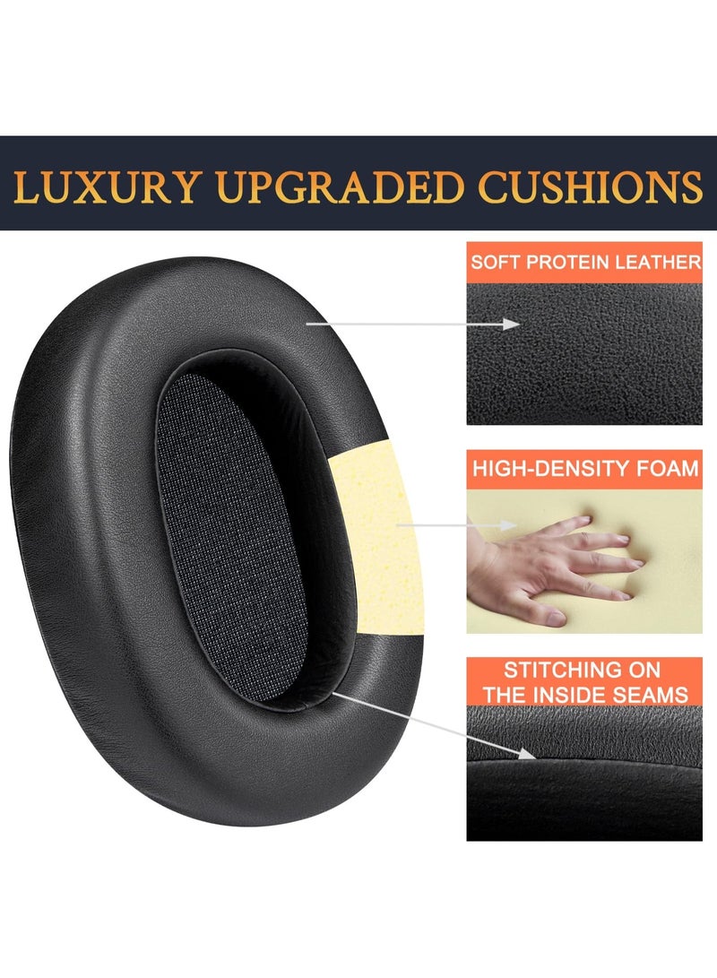 QIRG Protein Leather Replacement Earpads for Sony ULT WEAR/WH-ULT900N (WHULT900N) Over-Ear Noise Canceling Headphones, Ear Pads Cushions with Noise Isolation Foam - Black - Image 4
