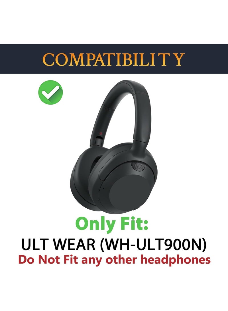 QIRG Protein Leather Replacement Earpads for Sony ULT WEAR/WH-ULT900N (WHULT900N) Over-Ear Noise Canceling Headphones, Ear Pads Cushions with Noise Isolation Foam - Black - Image 2