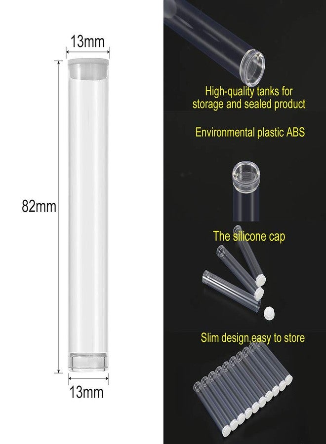 SKMZ Plastic Clear PVC Tube Transparent Storage 0.5ML 1ML Empty Cartridges Tube Packaging with Caps 13x82mm - Bead Craft Supply Storage (100PACK) - Image 2