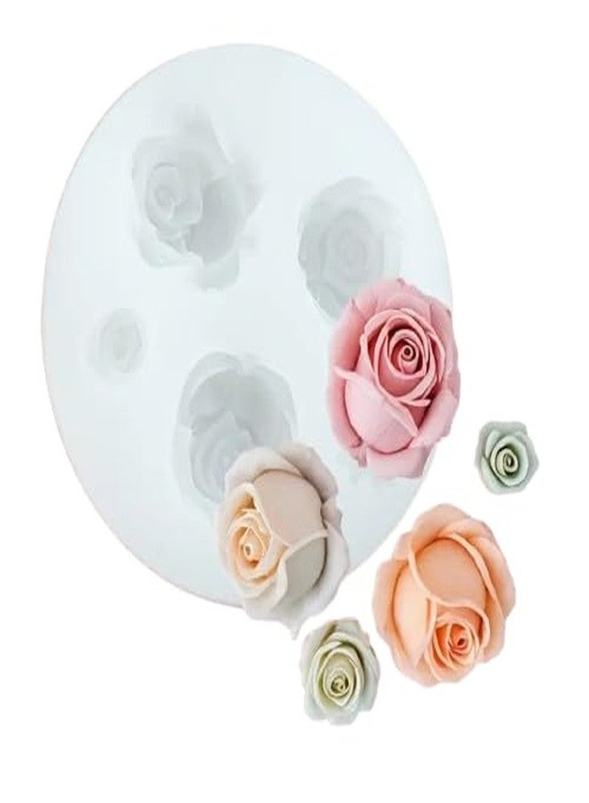 Skytail 5 Cavity Rose Peony Flower Silicone Candle Mould for Chocolate Fondant Candy Cake Decoration Cupcake Topper Jelly Dessert Ice Cube Wax Soap Bath Bomb Floral Carnation Resin Craft Jewelry Mold - Image 1