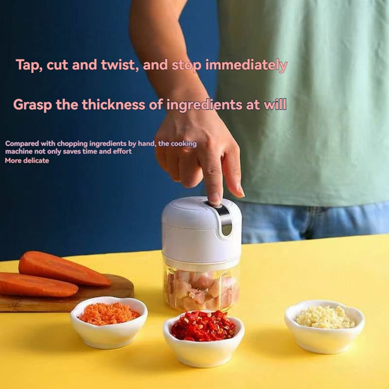 Electric garlic pounder, garlic crusher, garlic mincer, garlic paste maker, household small baby food processor - Image 4