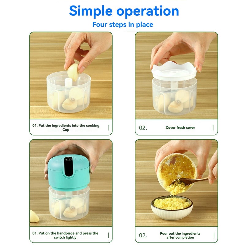 Electric garlic pounder, garlic crusher, garlic mincer, garlic paste maker, household small baby food processor - Image 5