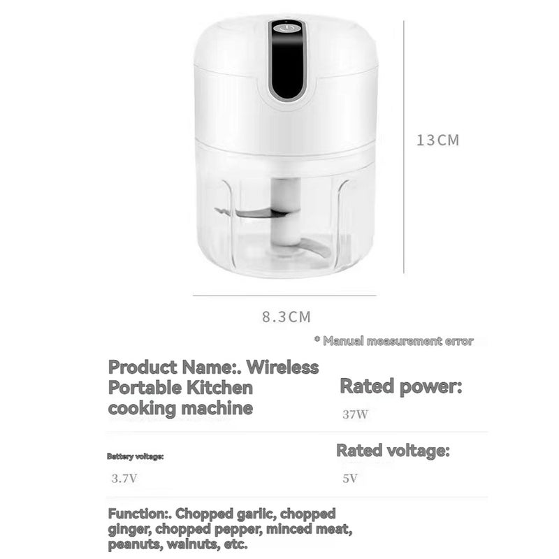 Electric garlic pounder, garlic crusher, garlic mincer, garlic paste maker, household small baby food processor - Image 2