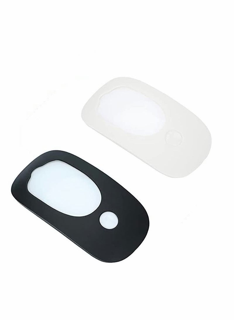 NIBEMINENT Protective Case for Apple Magic Mouse 1 and 2,Ultra Thin Silicone Cover Skin,Compatible with Lightweight Anti-Slip(Black+White)  - Image 1