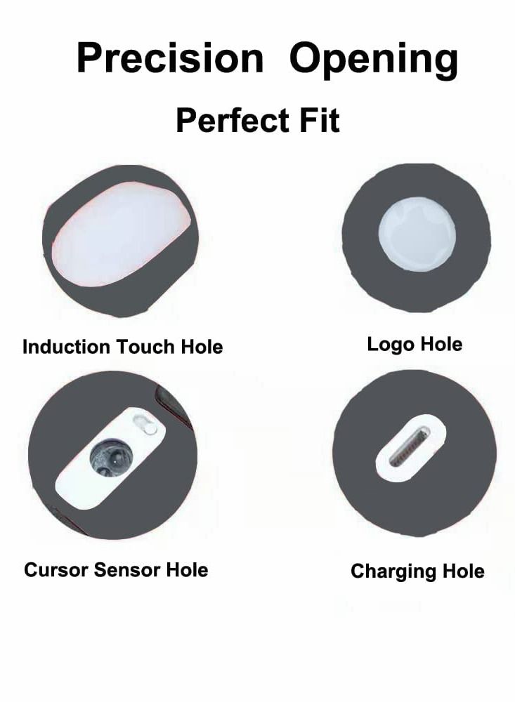 NIBEMINENT Protective Case for Apple Magic Mouse 1 and 2,Ultra Thin Silicone Cover Skin,Compatible with Lightweight Anti-Slip(Black+White)  - Image 2
