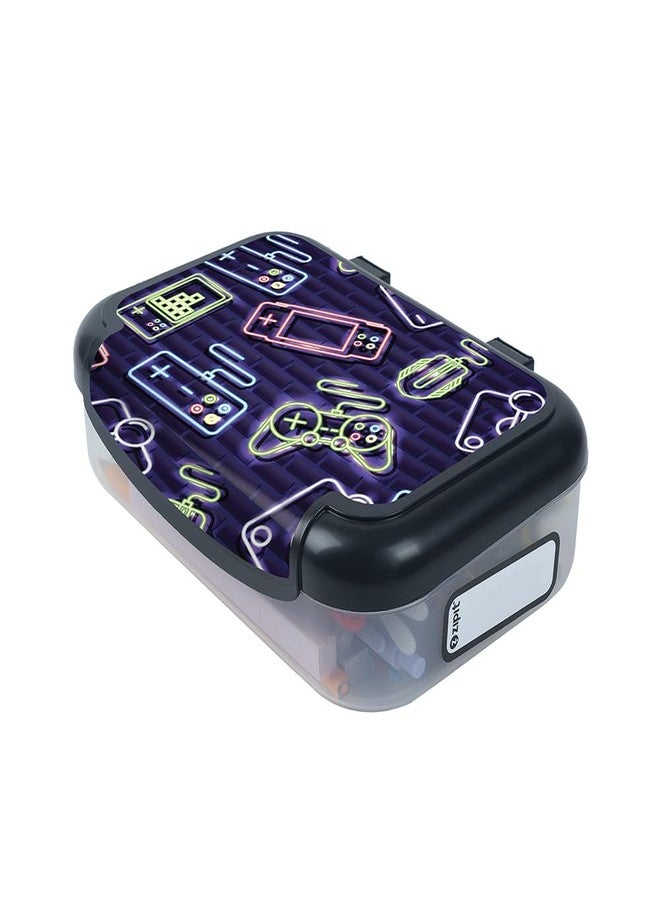 ZIPIT Recycled Plastic Pencil Box for Boys, Large Capacity Pencil Case for School, Durable Stationery Organizer Box, Gaming - Image 3