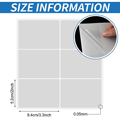Seajan 100 Pieces Clear Card Overlay Transparent Self Stick PVC ID Card Labels Protective Overlay Transparent Covered with Plastic Film, 2.05 x 3.3 Inch - Image 2