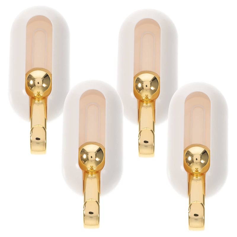 4 Pack Adhesive Wall Hooks For Hanging Hats Towels Clothes No Drill Hangers For Bathroom Kitchen Bedroom Smooth Surfaces - Image 2