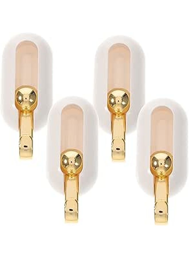 4 Pack Adhesive Wall Hooks For Hanging Hats Towels Clothes No Drill Hangers For Bathroom Kitchen Bedroom Smooth Surfaces - Image 1