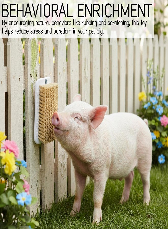 Tizee 2-in-1 Self-Grooming and Scratch Brush for Mini Pigs - 2 Pieces Encourages Natural Behavior, Reduces Stress, Ideal for Livestock and Pet Pigs - Image 3