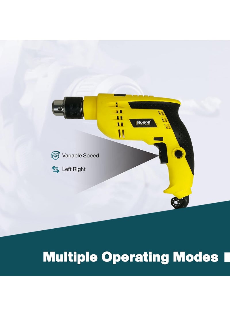 Roxon Heavy Duty Impact Drill Machine 500W, Chuck 13mm Premium Quality Drilling Machine 220-240V/50-60Hz/2800rpm  - Image 5