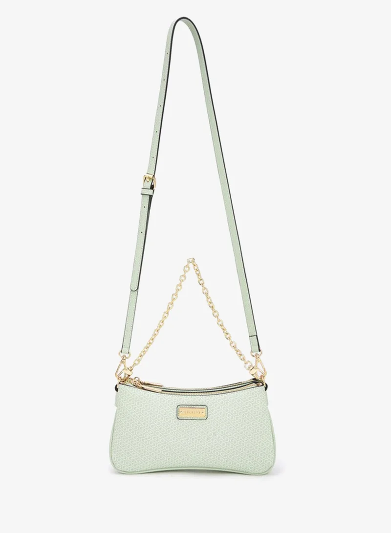 سيليست Monogram Print Crossbody Bag With Zip Closure