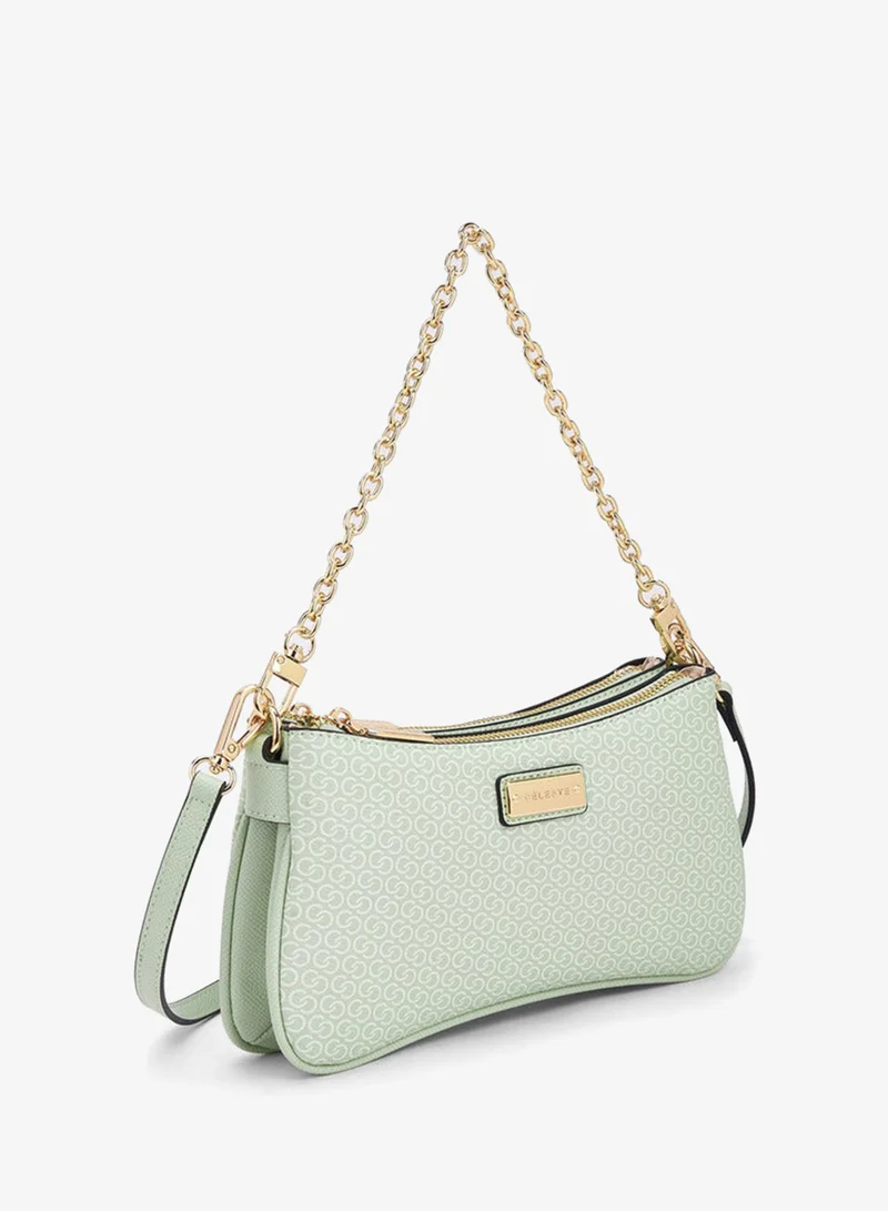 Celeste  Monogram Print Crossbody Bag With Zip Closure for Women | Best Price UAE