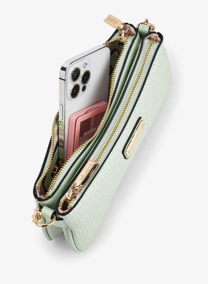 Celeste  Monogram Print Crossbody Bag With Zip Closure for Women | Best Price UAE