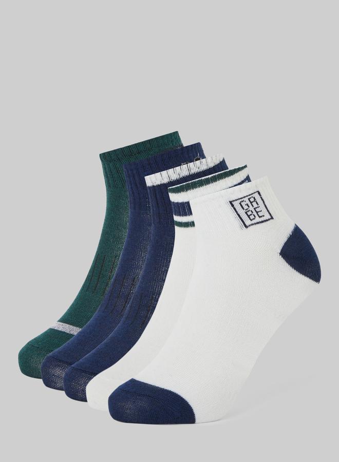 Styli Pack of 5- Printed Detail Ribbed Cuff Ankle Socks - Image 1
