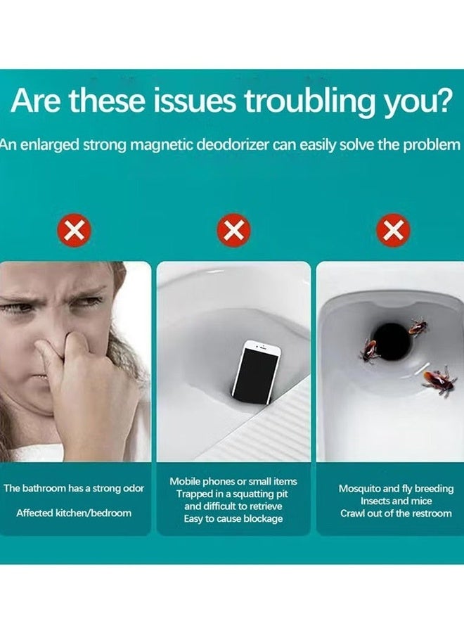 2 قطعة مغناطيسية من السيليكون لتصريف الأرضية مانع للرائحة الكريهة ومانع للارتجاع صمام أحادي الاتجاه سدادة تمنع تسرب غازات المجاري تناسب الأنابيب من 3.5 إلى 4.05 بوصة بعمق 2.99 بوصة للحمام والمطبخ وحوض الغسيل وشرفة التصريف وغرفة المرافق استبدال السدادة - Image 3