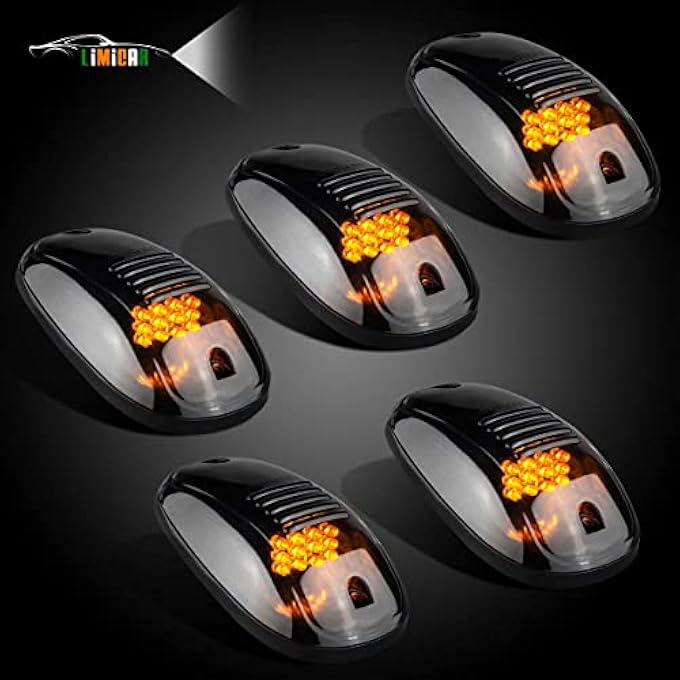 LIMICAR 5X Amber Cab Roof Marker Top Clearance Running 12Led Cab Lights Compatible W 0310 Dodge Ram 1500 2500 3500 4500 1116 Ram 1500 2500 3500 4500 5500 Pickup Trucks WStock Cab Marker Lights - Image 2
