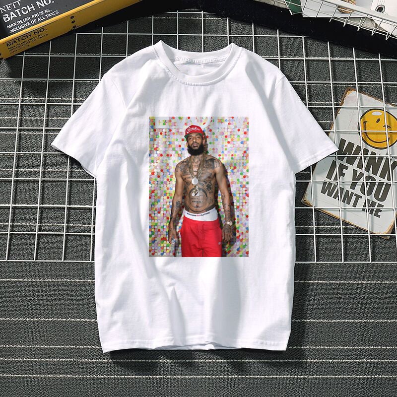 Short-Sleeved The Great Nipsey Men'S Printed T-Shirt 2019 White Nipsey Husslt-Shirt - Image 1