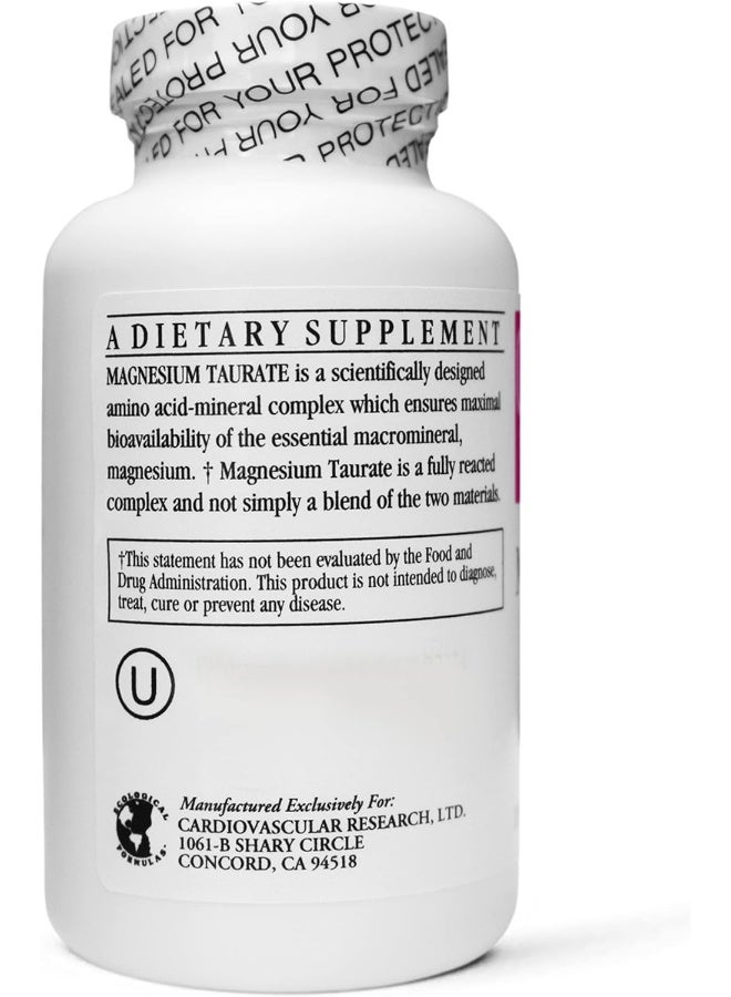 Cardiovascular Research Magnesium Taurate - 125 mg Elemental Magnesium - 180 Veggie Caps per Bottle - 2 Bottles (360 veg caps total) - Image 2