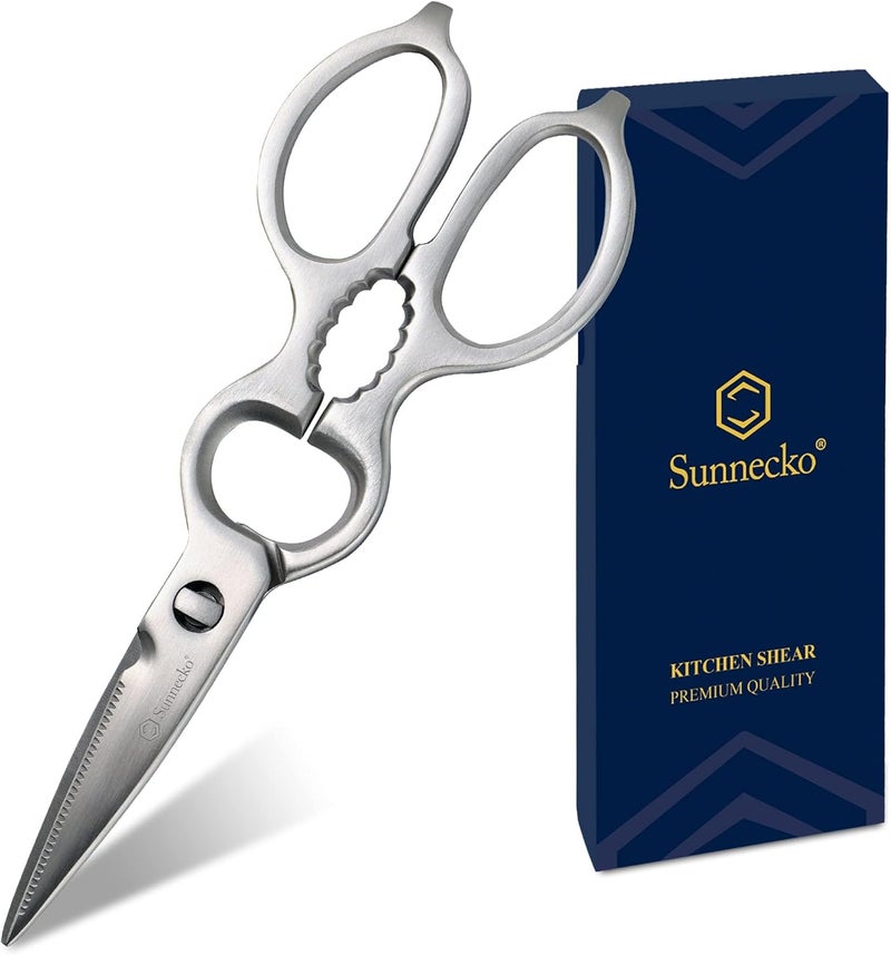 Sunnecko Heavy Duty Kitchen Scissors - Stainless Steel Kitchen Shears, Ultra Sharp Micro Serrated Poultry Shears, Cooking Scissors for Meat, Dishwasher Safe - Image 1