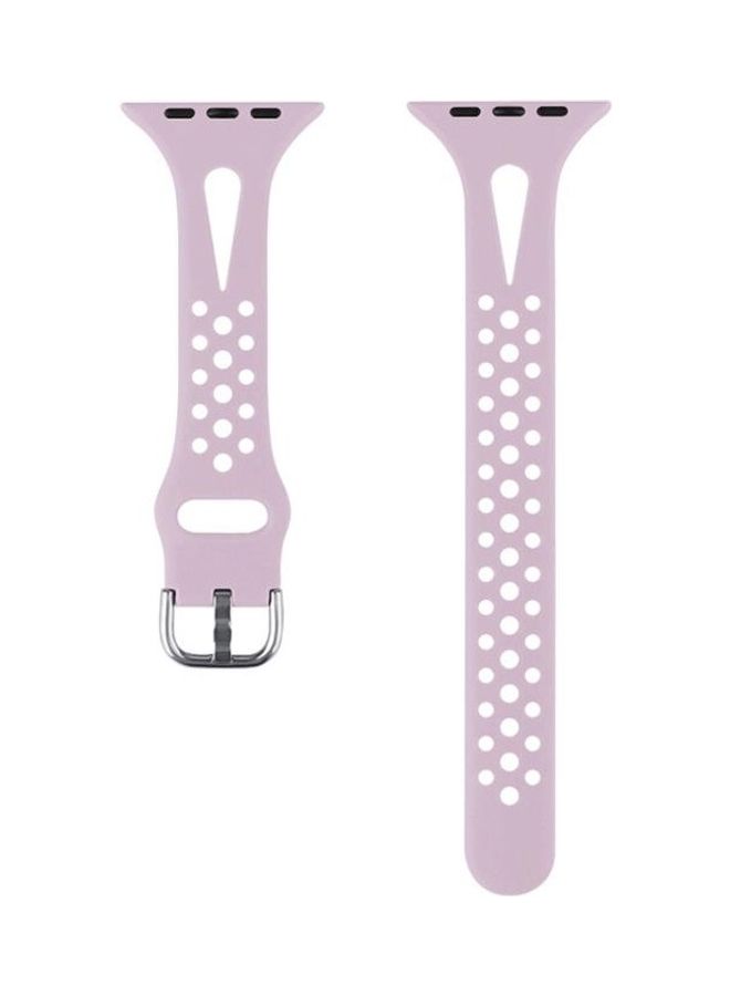 NIBEMINENT Silicone Replacement Watchbands For Apple Watch Series 7/6/SE/5/4/3/2/1 41/40/38mm Light Purple - Image 2