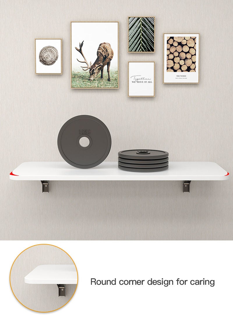 Sharpdo Multifunctional Wall Mounted Folding Computer Desk Kitchen Countertop Space Saver White 80*40cm - Image 3