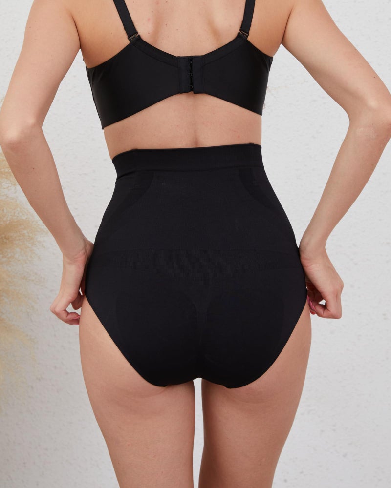 Everyday Shapewear Tummy Control Underwear - High Waisted Body Shaper Panties Seamless Shapewear Compression Briefs for Women Black - Image 2