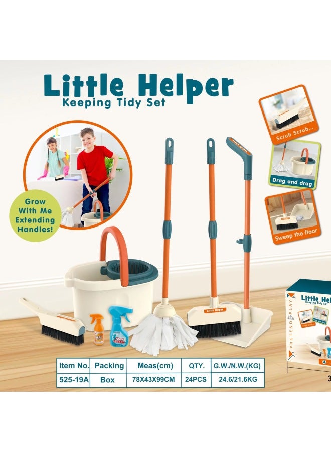 Children's Play House Toys Export Cognitive Simulation Small Household Appliances Vacuum Cleaner Mop Lighting Music-Color:525-19A - Image 2