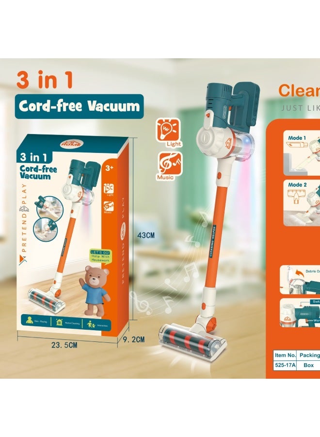 Children's Play House Toys Export Cognitive Simulation Small Household Appliances Vacuum Cleaner Mop Lighting Music-Color:525-19A - Image 3