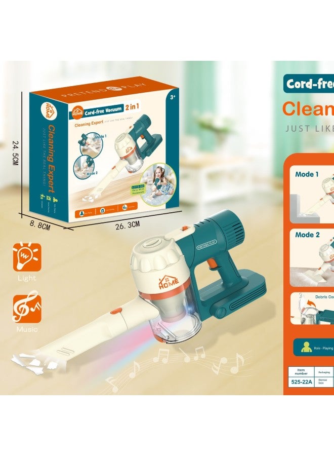 Children's Play House Toys Export Cognitive Simulation Small Household Appliances Vacuum Cleaner Mop Lighting Music-Color:525-19A - Image 5