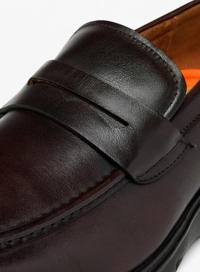 Le Confort BROWN Men Solid Slip-On Leather Loafers for Men | Best Price UAE