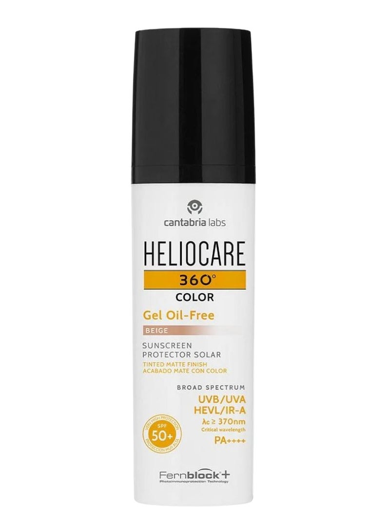 Heliocare 360º Gel Oil-Free SPF50+ Color with Mattifying Action Beige 50ml - Image 1
