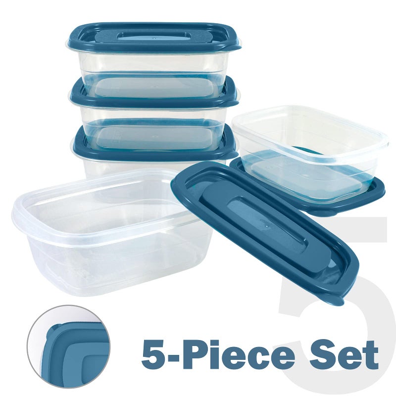 Pedeco 5Pcs Food Containers Storage Sets(500Ml Per Box) Bpa-Free Rectangle Plastic Food Containers With Lids-Stackable Food Storage Box For School Work Travel(Microwave And Fridge Safe) - Image 2