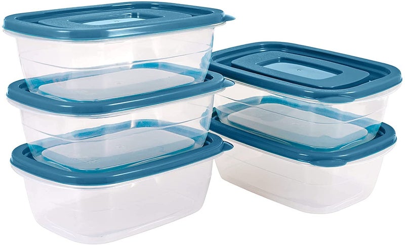 Pedeco 5Pcs Food Containers Storage Sets(500Ml Per Box) Bpa-Free Rectangle Plastic Food Containers With Lids-Stackable Food Storage Box For School Work Travel(Microwave And Fridge Safe) - Image 1