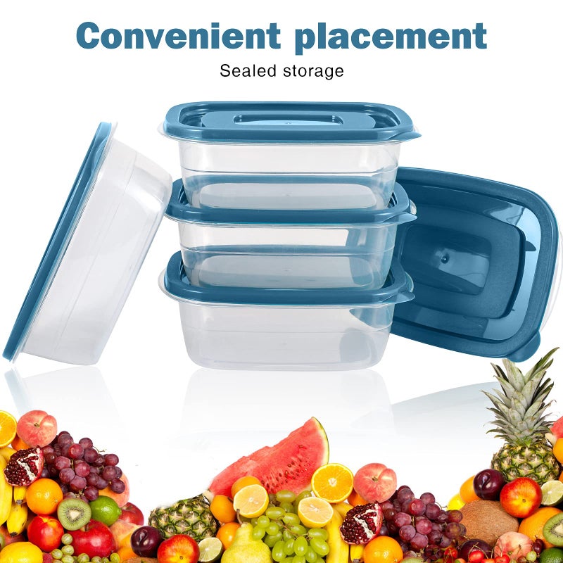 Pedeco 5Pcs Food Containers Storage Sets(500Ml Per Box) Bpa-Free Rectangle Plastic Food Containers With Lids-Stackable Food Storage Box For School Work Travel(Microwave And Fridge Safe) - Image 4