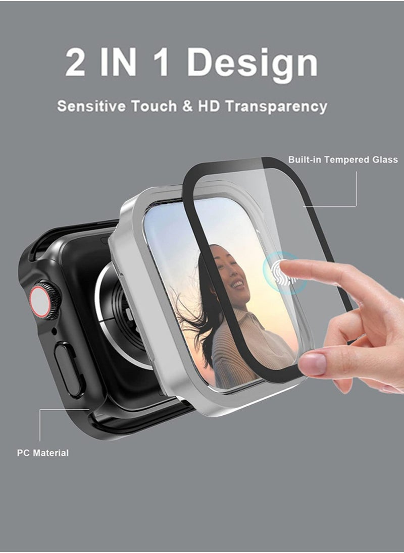 Generic - Case Compatible with Apple Watch 41mm Series 8/ 7/9 with Built-in Tempered Glass Screen Protector, Full Coverage Hard PC Ultra-Thin Protective Cover for iWatch - Image 1