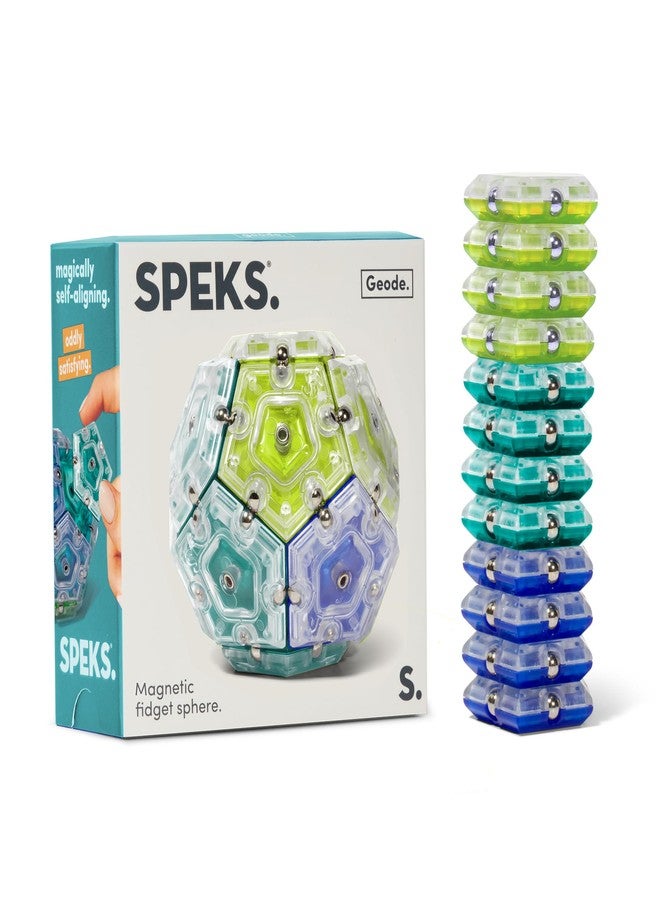 Speks Geode Magnetic Fidget Toy | Sensory Desk Toy for Adults & Teens 14+ | Stress Relief Gift | Sphere, Cool - Image 1