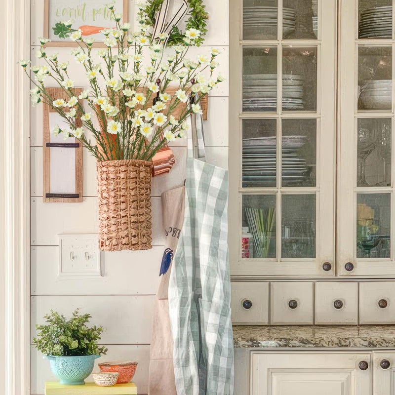 CITYES 10 Pcs Artificial Wildflowers with Stems Bulk Silk Spring Flowers 21" Fake Forsythia Branches Creamy White Faux Wildflowers Floral Arrangement for Home Decor Indoor Outdoor Wedding Centerpieces - Image 4