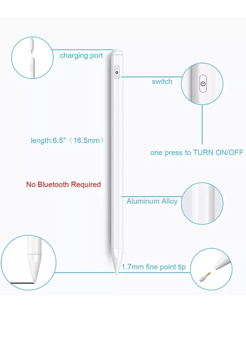 MJZ Stylus Pen for iPad with Palm Rejection, Active Pencil Compatible with (2018-2021) Apple iPad Pro 11 & 12.9 inch, iPad 10th/9th/8th/7th/6th Gen  - Image 2