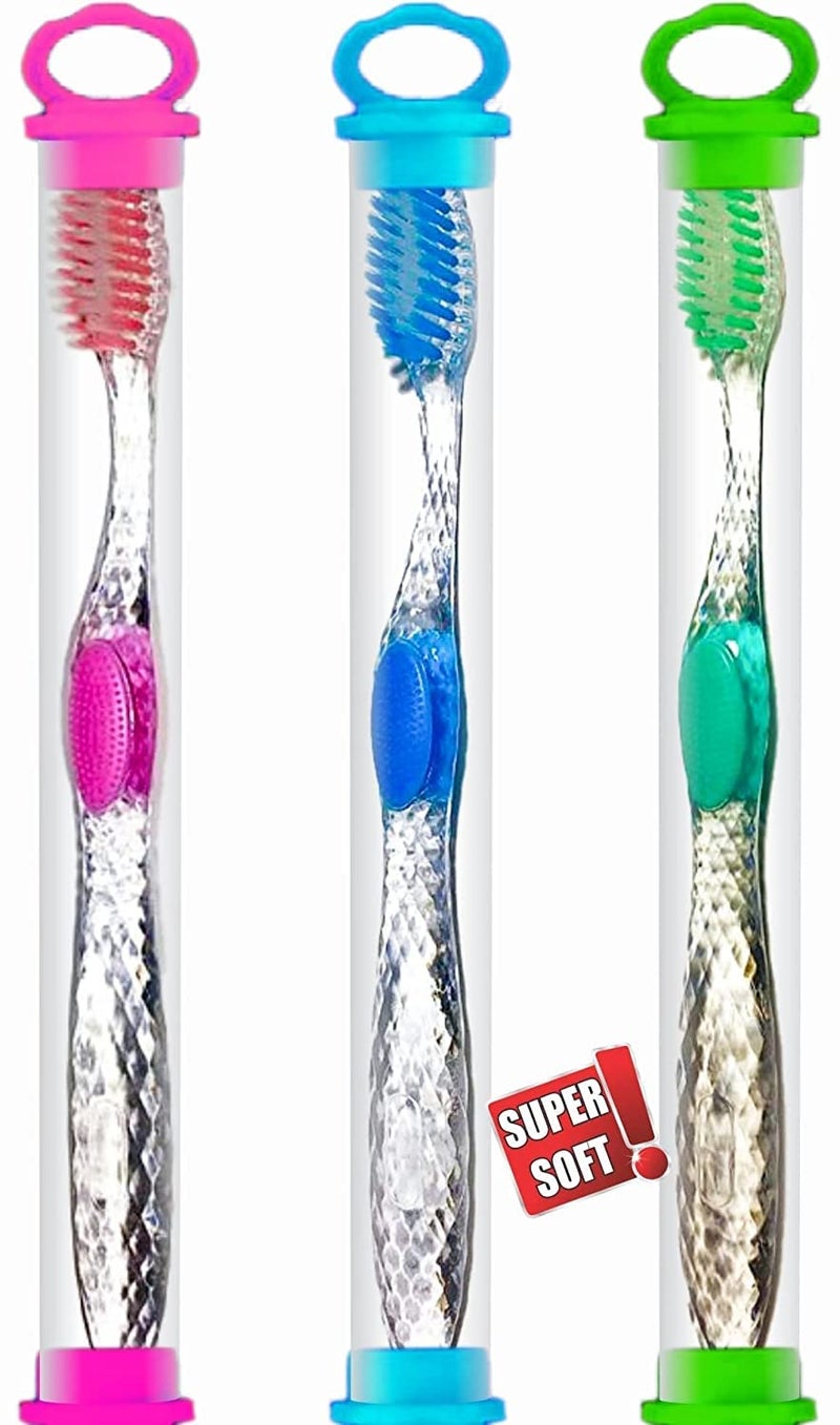 BigBro Toothbrush Soft Bristle Transparent with Cover (Super Saver Pack of 3) - Image 1