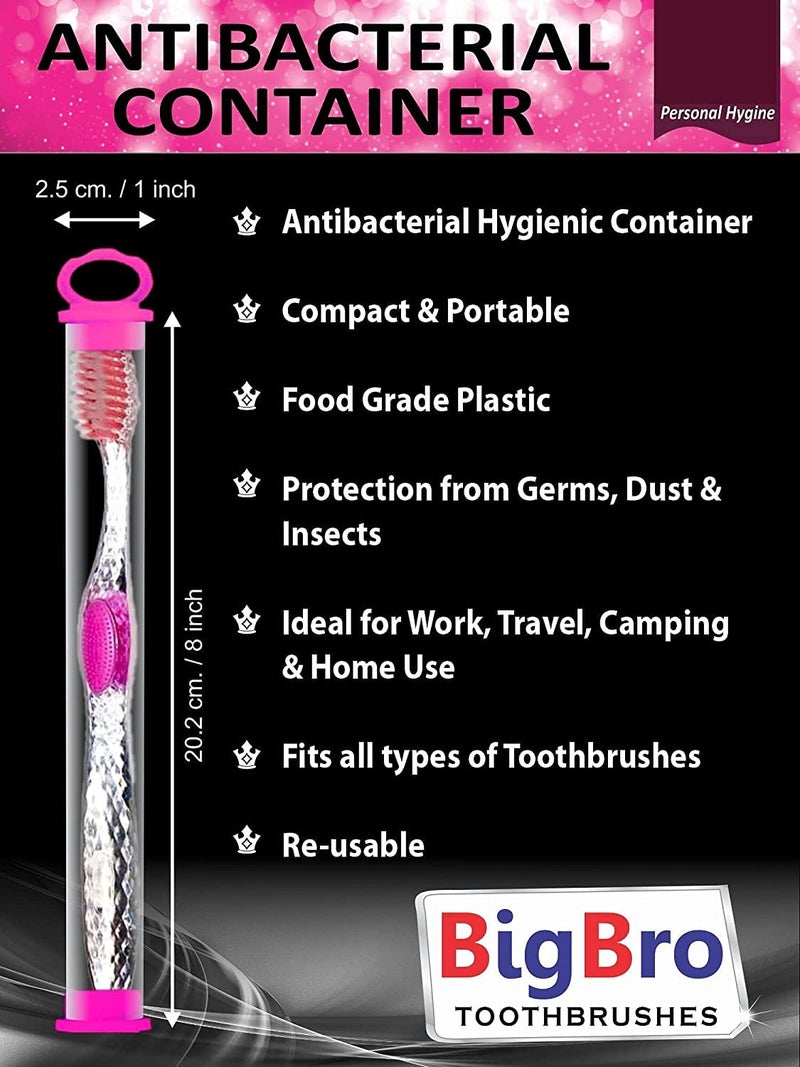 BigBro Toothbrush Soft Bristle Transparent with Cover (Super Saver Pack of 3) - Image 5