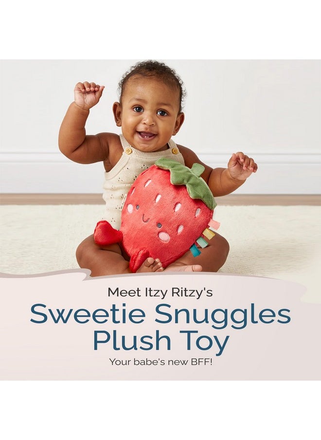 Itzy Ritzy Itzy Ritzy Baby Plush Toy - Soft Stuffed Animal for Babies & Kids - Sensory Ribbons & Textured Fabrics for Tactile Play - Cozy & Cuddly Companion for Newborns & Up (Strawberry)  - Image 2