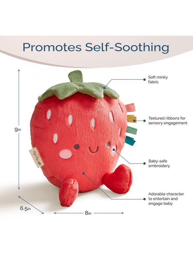 Itzy Ritzy Itzy Ritzy Baby Plush Toy - Soft Stuffed Animal for Babies & Kids - Sensory Ribbons & Textured Fabrics for Tactile Play - Cozy & Cuddly Companion for Newborns & Up (Strawberry)  - Image 5