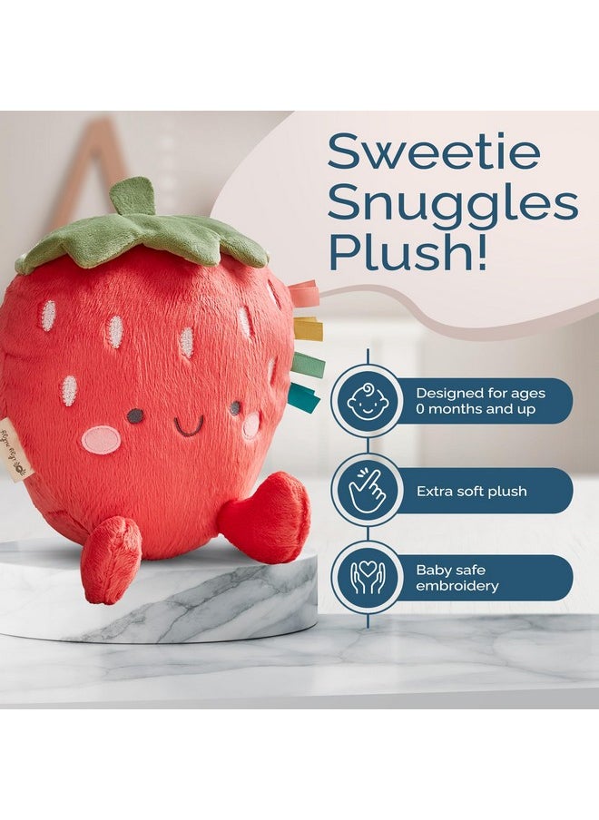 Itzy Ritzy Itzy Ritzy Baby Plush Toy - Soft Stuffed Animal for Babies & Kids - Sensory Ribbons & Textured Fabrics for Tactile Play - Cozy & Cuddly Companion for Newborns & Up (Strawberry)  - Image 4