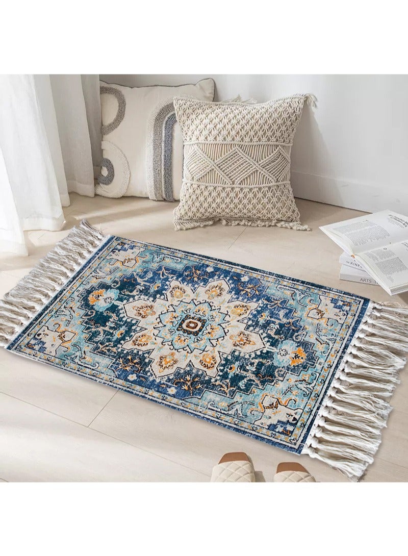 Gerenic Nordic Cotton Door Mat Multicolour Anti Slip Cotton Rectangular Floor Mats 50 x 80cm - Image 1